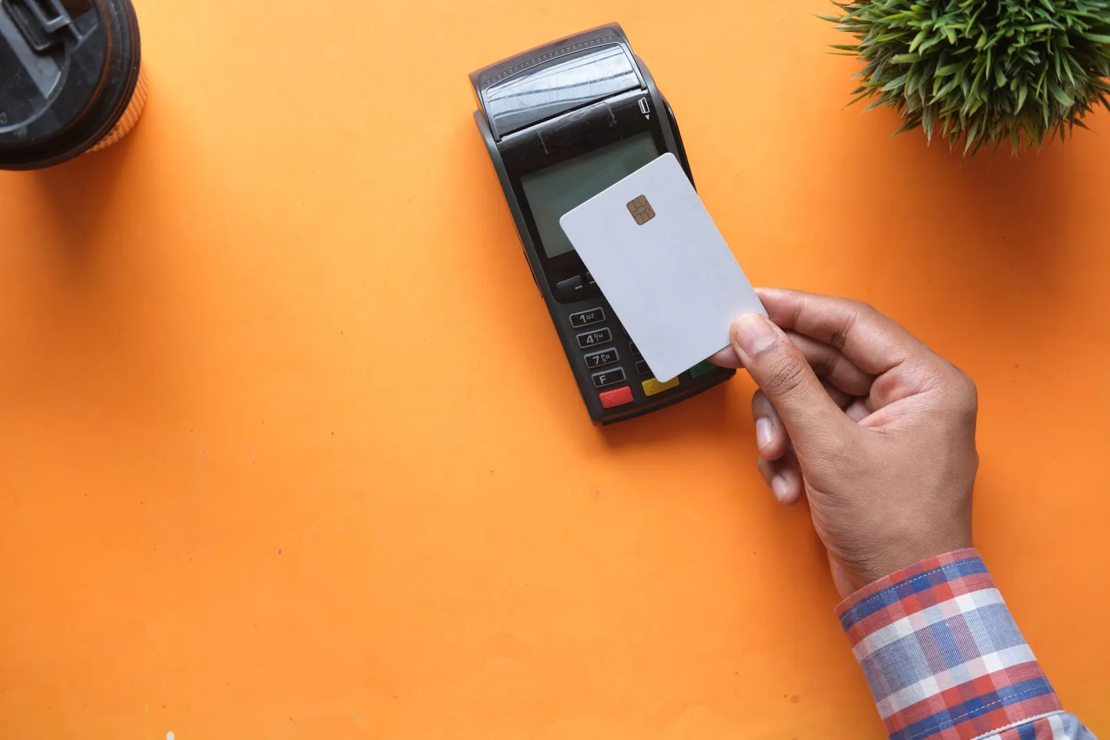 Contactless card being tapped on a payment terminal